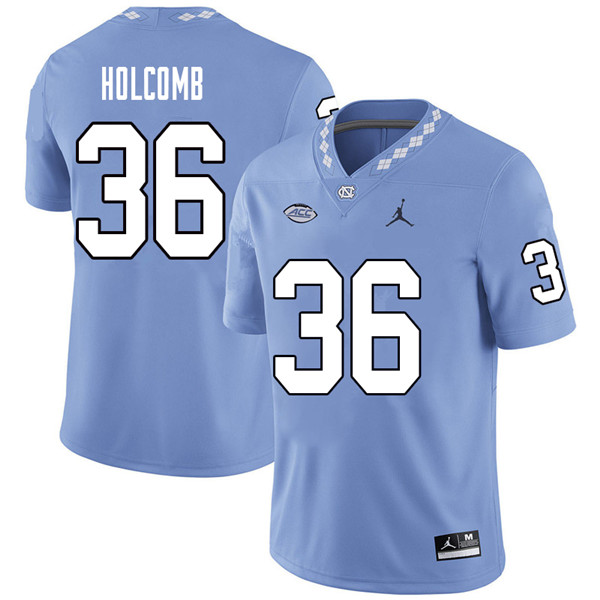 Jordan Brand Men #36 Cole Holcomb North Carolina Tar Heels College Football Jerseys Sale-Carolina Bl